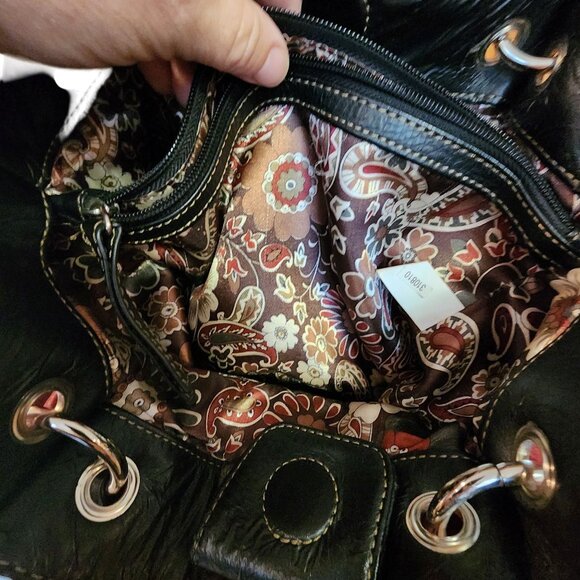 Tignanello Bucket Tote Shoulder Bag Reptile print Red - Picture 7 of 9